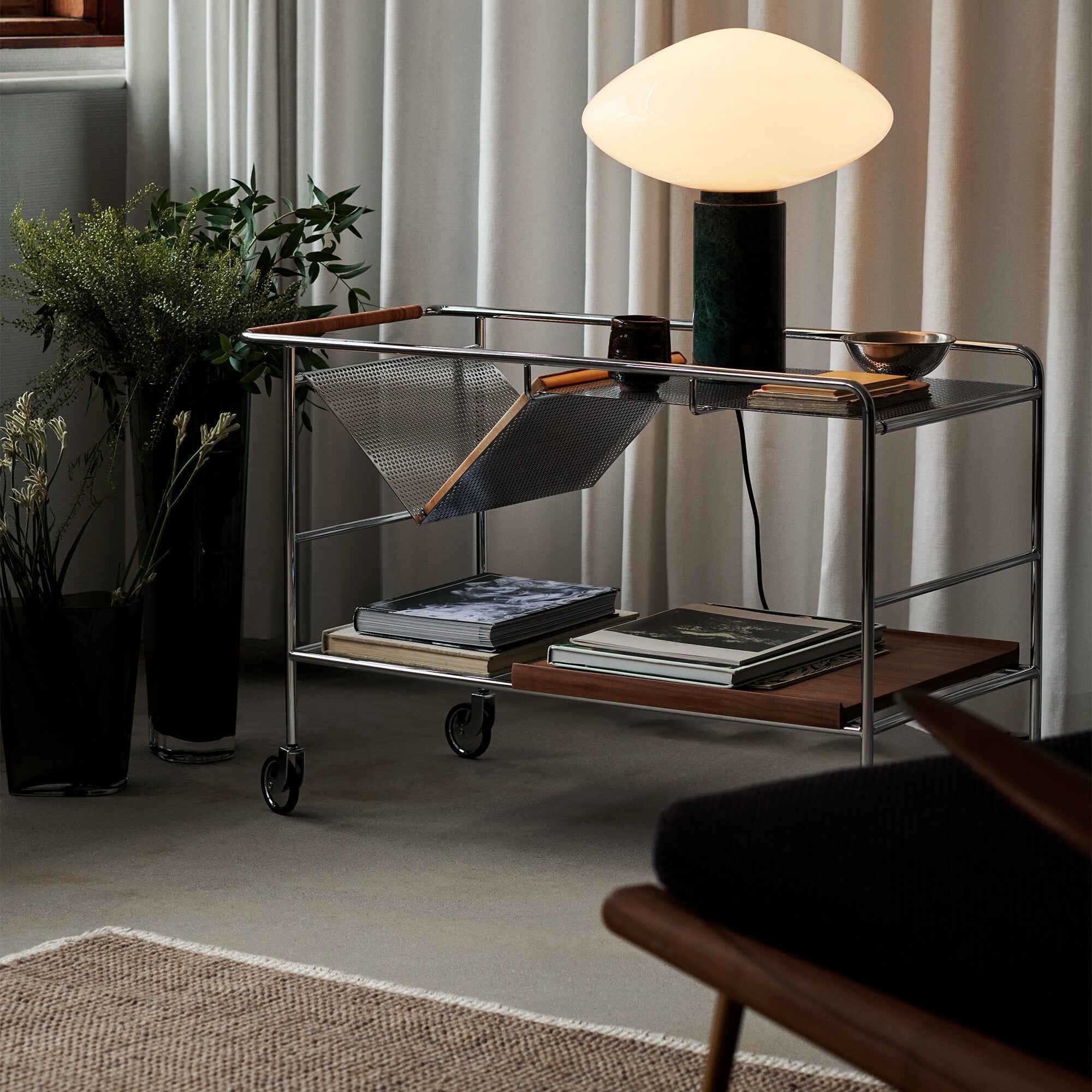 Modern Green Marble Table Lamp with Frosted White Glass Globe Shade