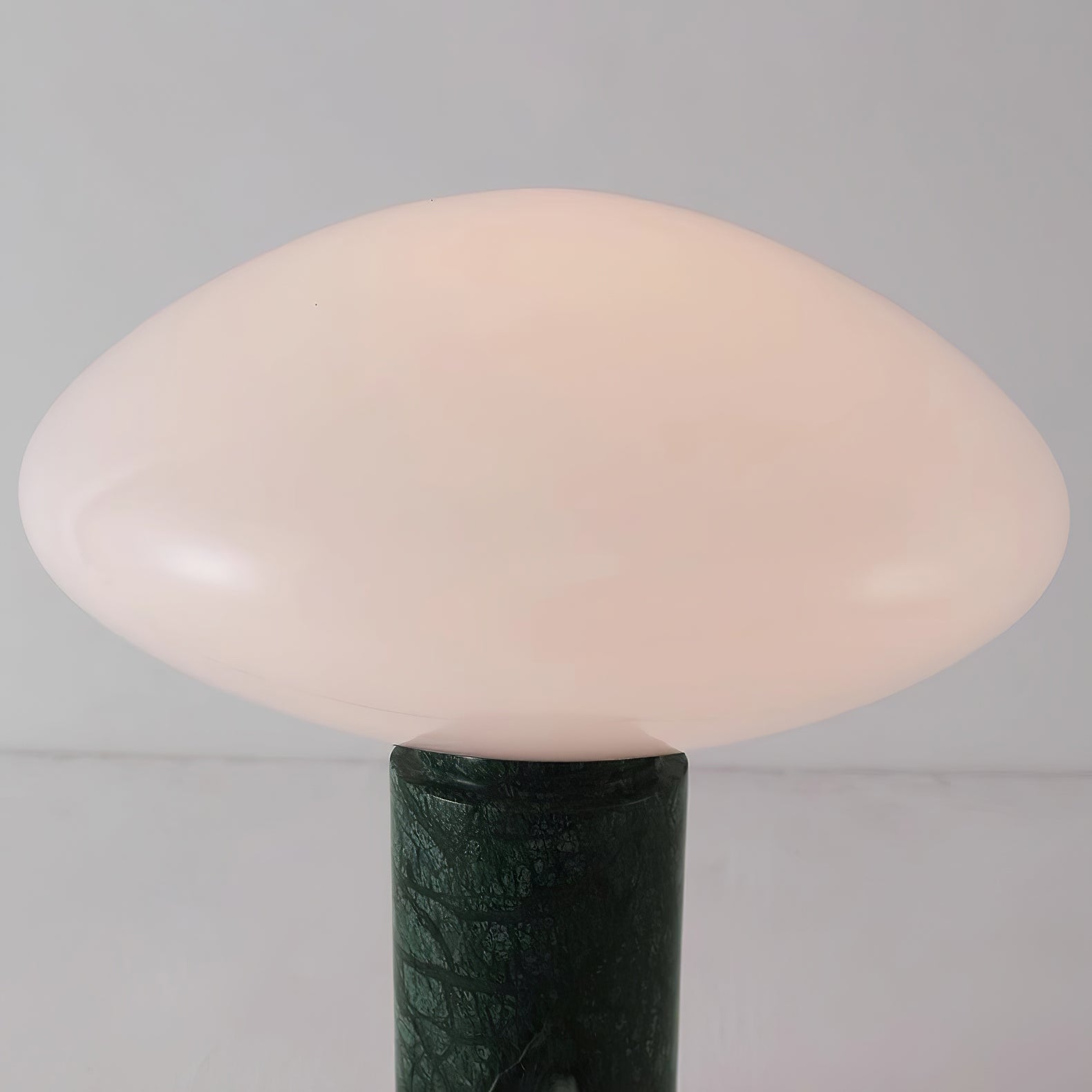 Modern Green Marble Table Lamp with Frosted White Glass Globe Shade