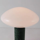 Modern Green Marble Table Lamp with Frosted White Glass Globe Shade