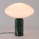 Modern Green Marble Table Lamp with Frosted White Glass Globe Shade