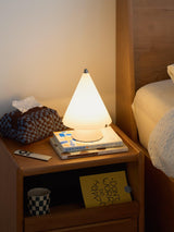 Modern Miza Glass LED Table Lamp Touch Control Dimmable Reading Light for Bedside and Office