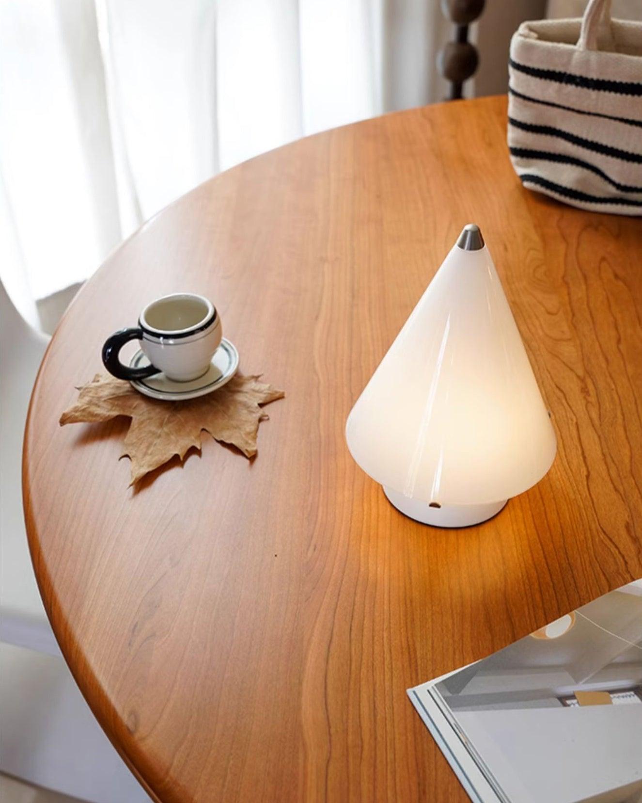 Modern Miza Glass LED Table Lamp Touch Control Dimmable Reading Light for Bedside and Office