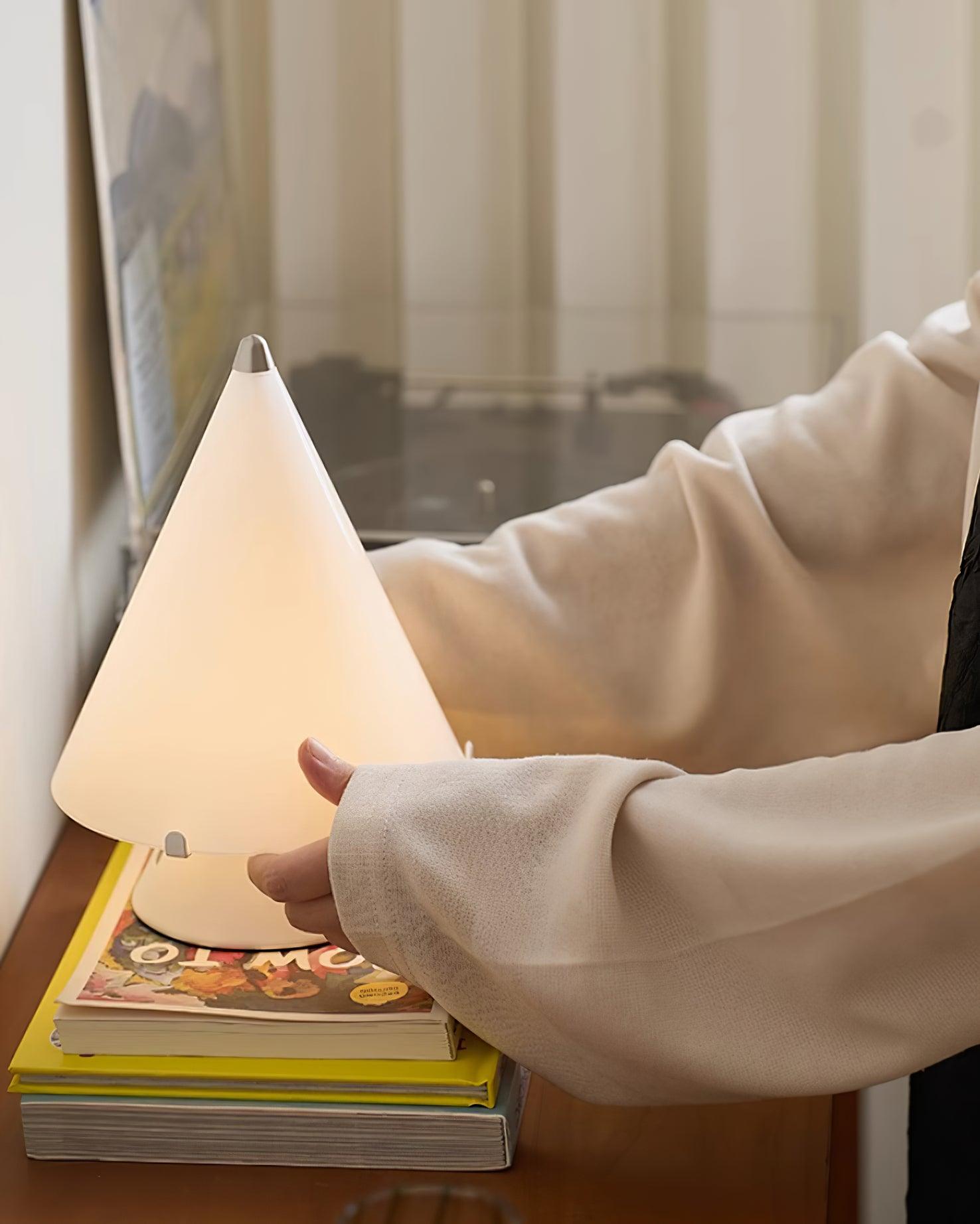 Modern Miza Glass LED Table Lamp Touch Control Dimmable Reading Light for Bedside and Office