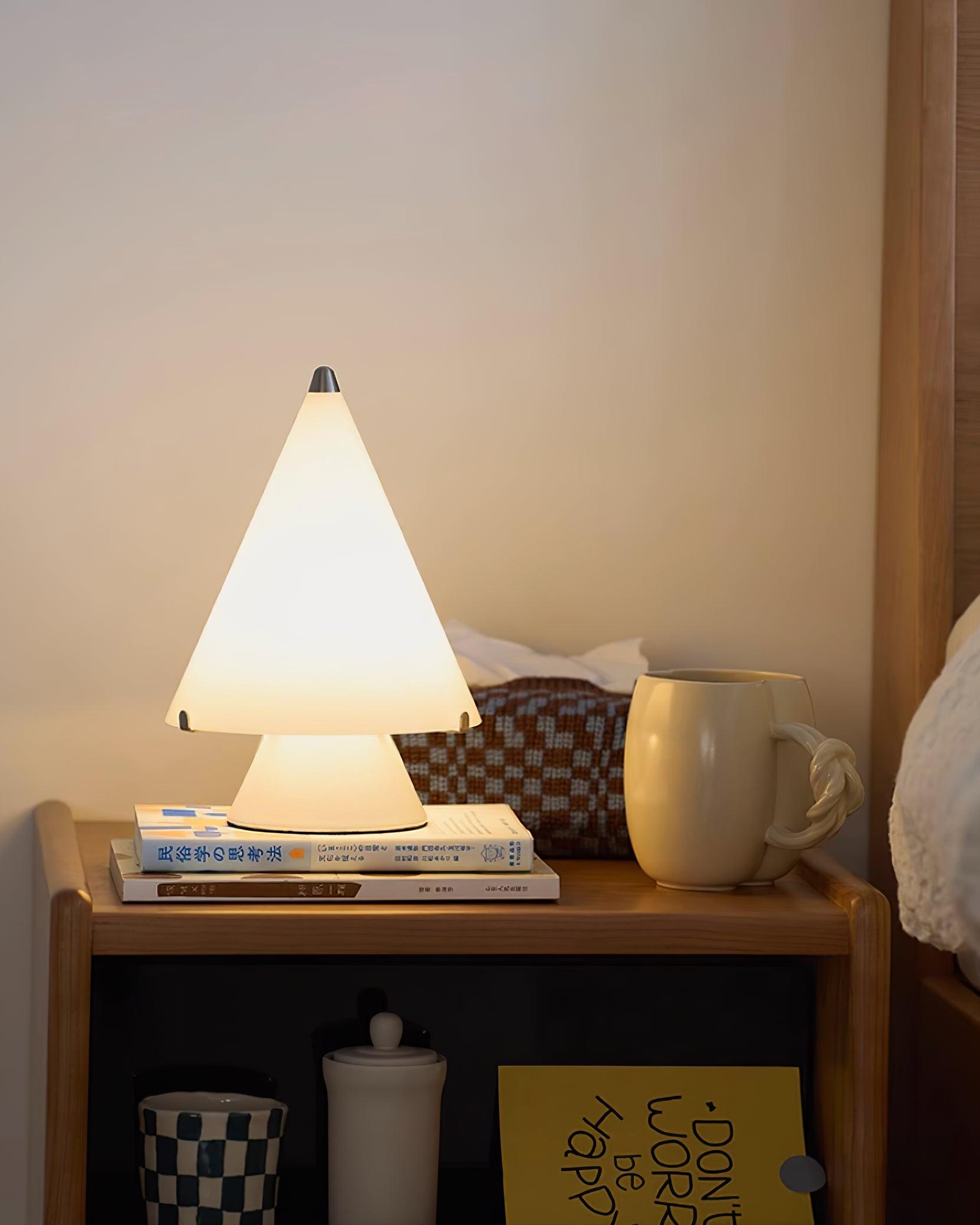 Modern Miza Glass LED Table Lamp Touch Control Dimmable Reading Light for Bedside and Office