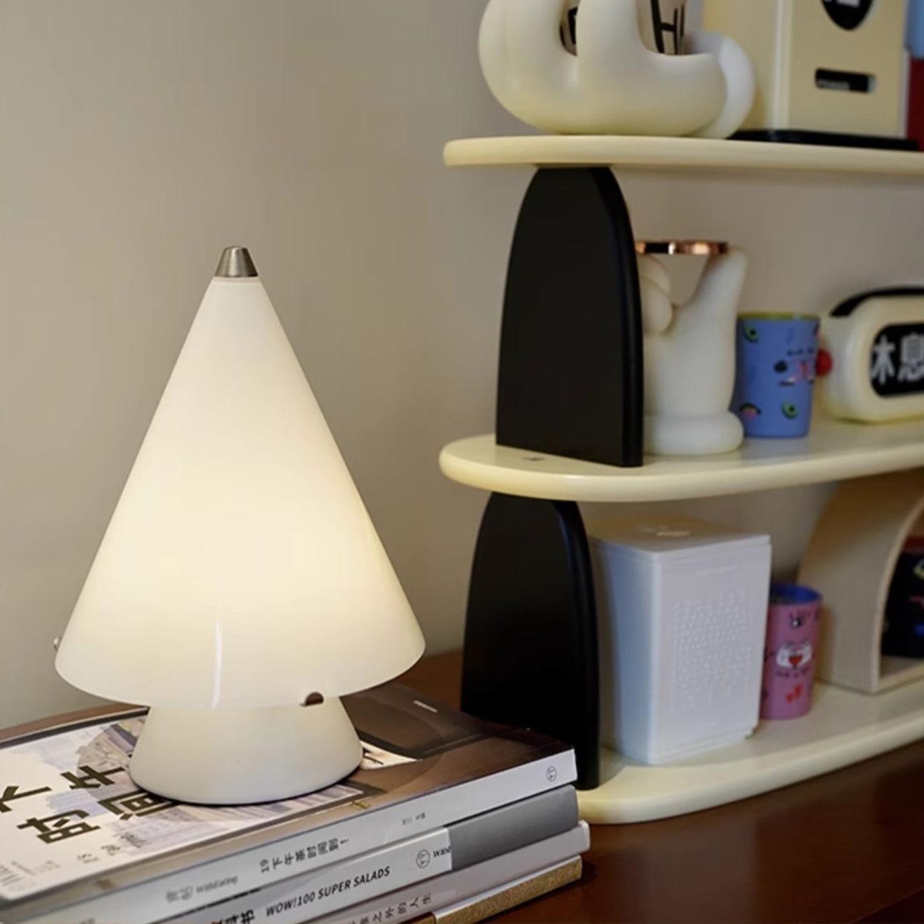 Modern Miza Glass LED Table Lamp Touch Control Dimmable Reading Light for Bedside and Office