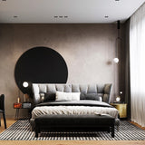 Modern Minimalist Linear Mobile Chandelier with Opal Glass Globes and Black Finish