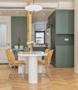 Model 2065 Mid Century Modern Pendant Lamp Opalescent Saucer Suspension Light