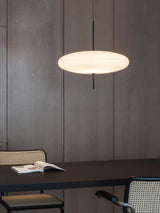 Model 2065 Mid Century Modern Pendant Lamp Opalescent Saucer Suspension Light