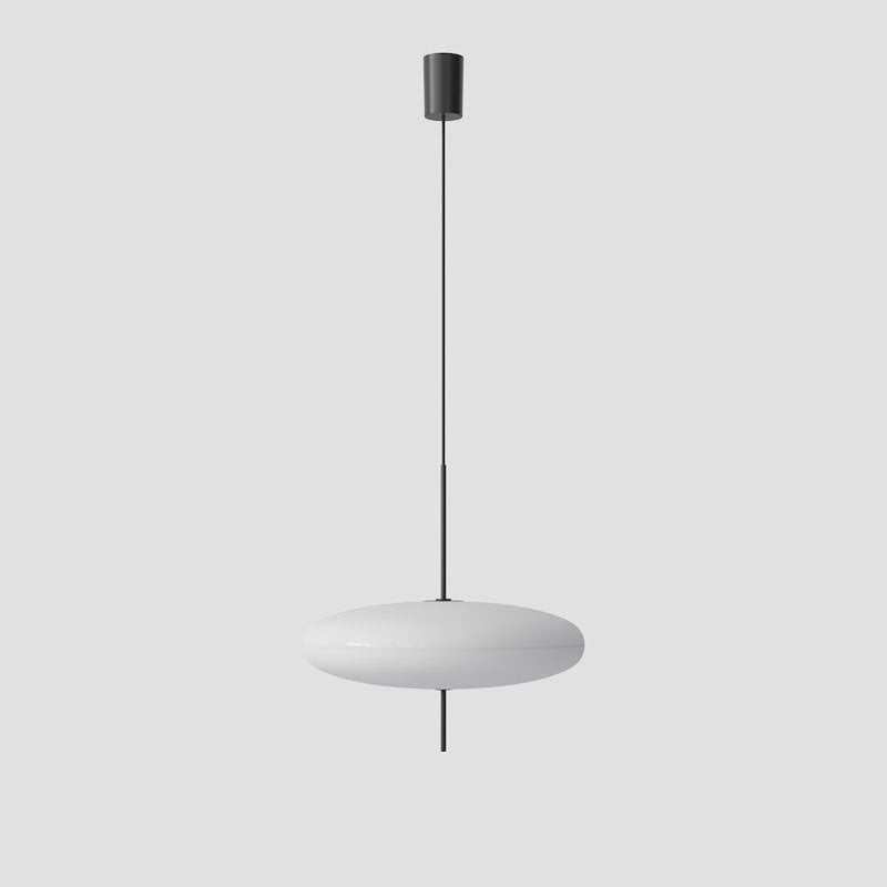 Model 2065 Mid Century Modern Pendant Lamp Opalescent Saucer Suspension Light