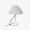 Modern Levitate Pleated Fabric Table Lamp with Curved Brass Base for Bedside