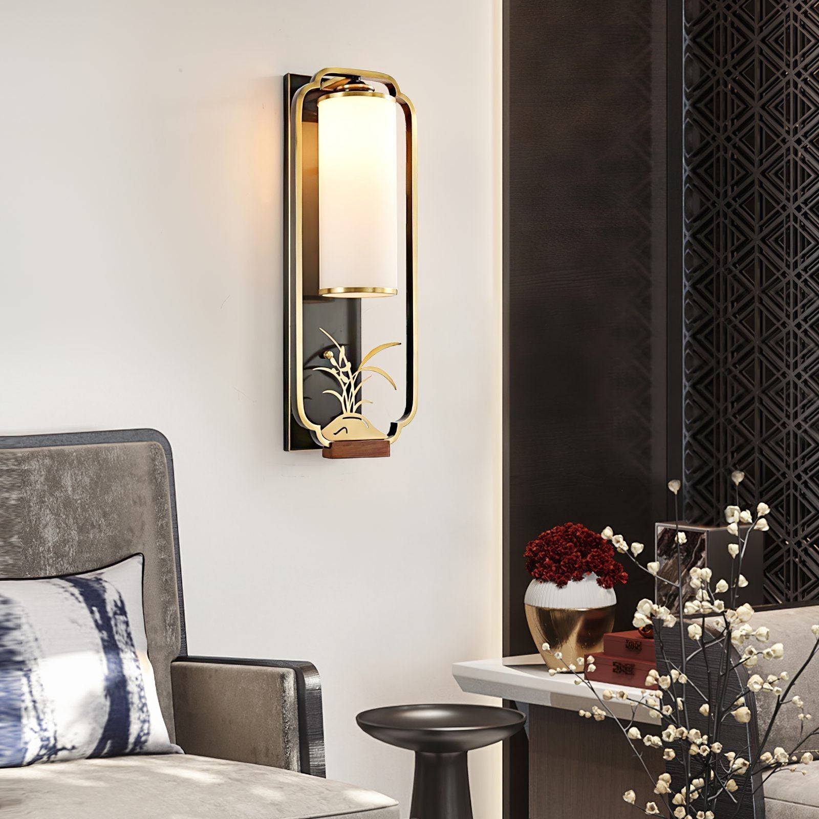 modern-chinese-wall-sconce-geometric-brass-and-white-glass-interior-accent-lighting