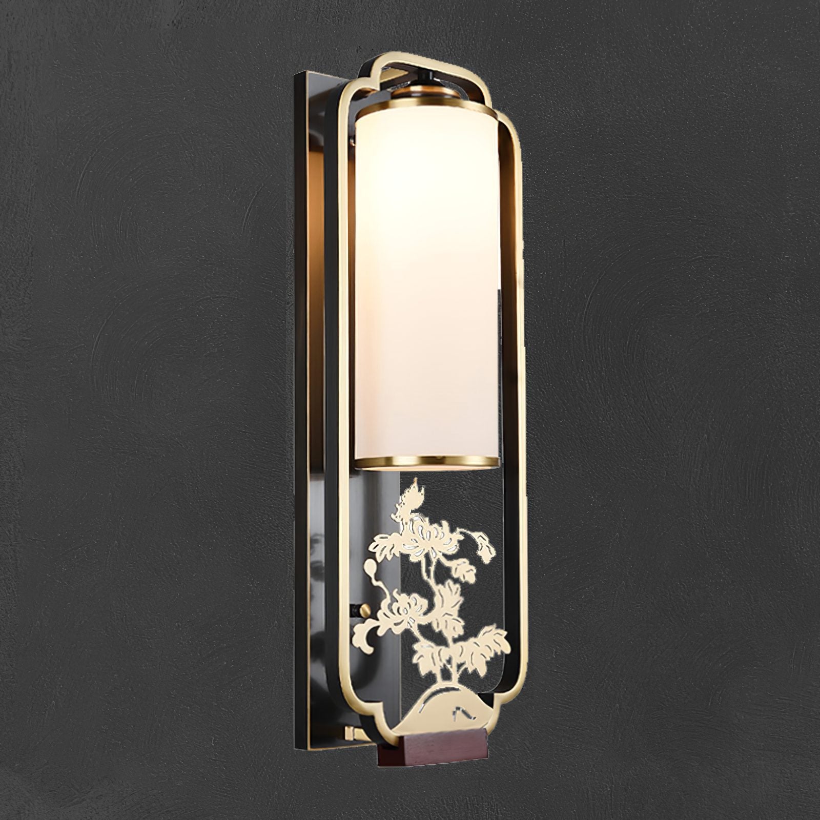 modern-chinese-wall-sconce-geometric-brass-and-white-glass-interior-accent-lighting