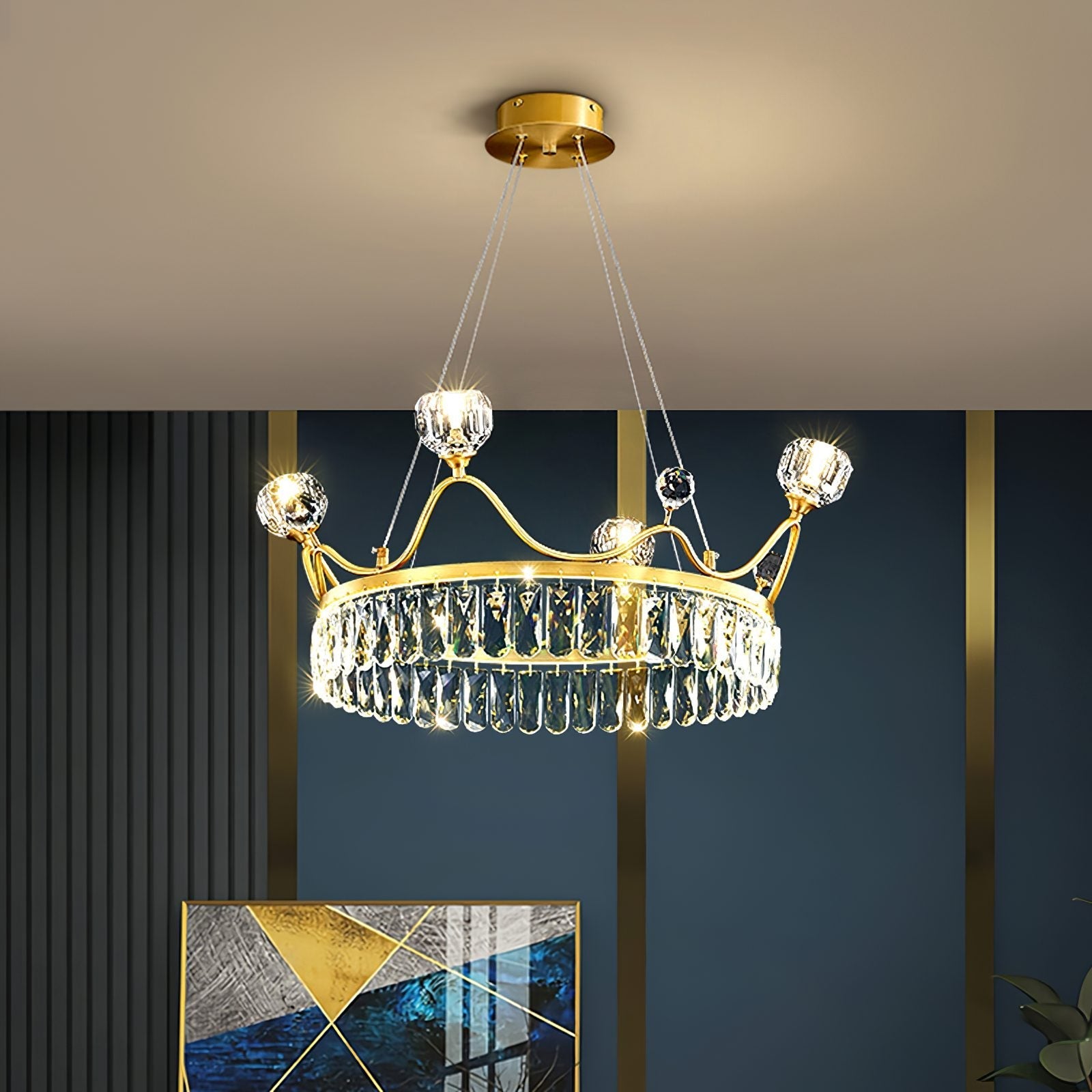 elegant-crown-design-crystal-chandelier-brass-hanging-light-with-three-color-led