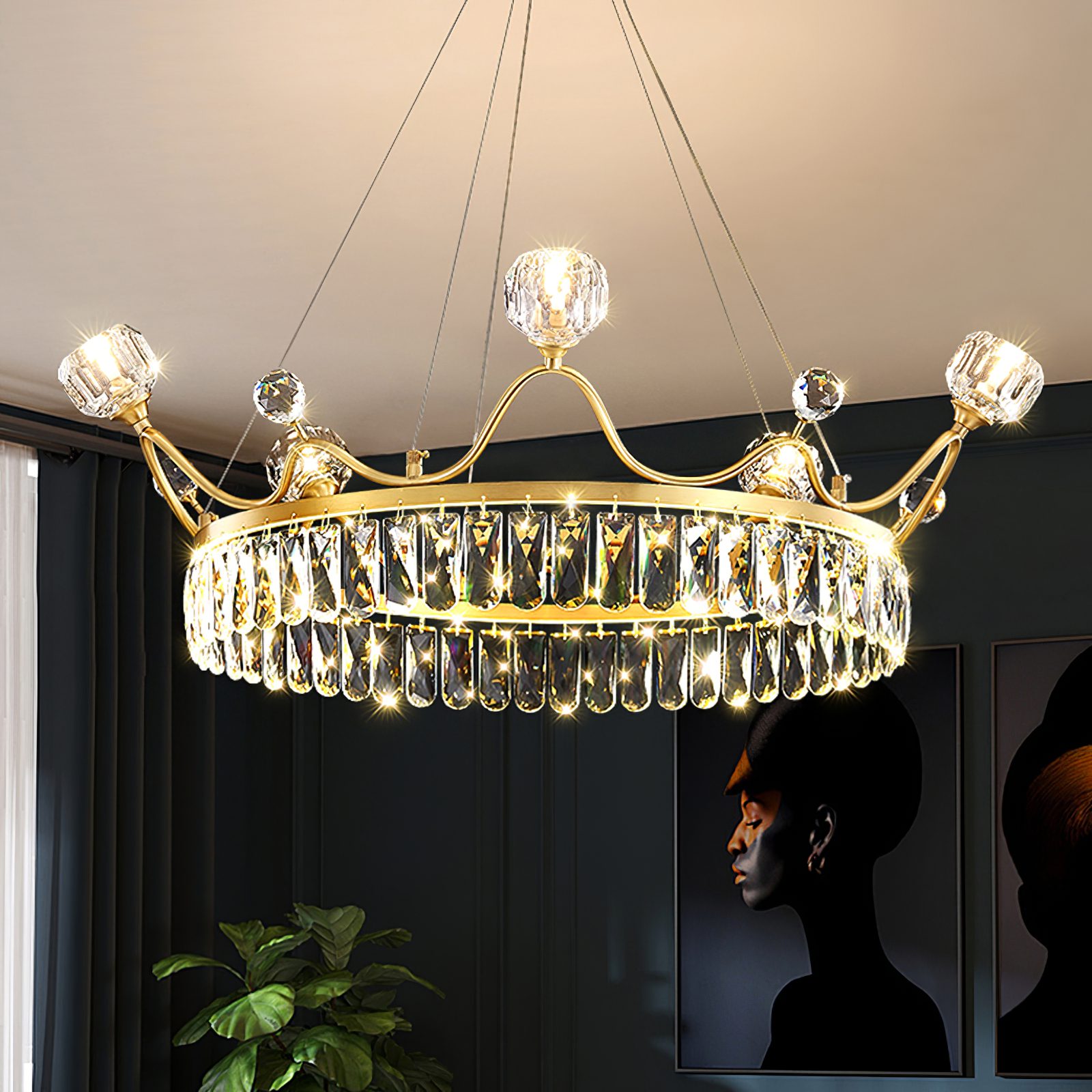 elegant-crown-design-crystal-chandelier-brass-hanging-light-with-three-color-led