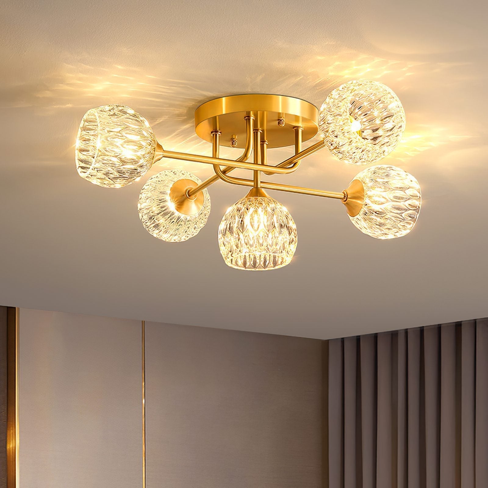modern-gold-brass-and-textured-glass-ceiling-lamp-elegant-crystal-style-semi-flush-mount-lighting