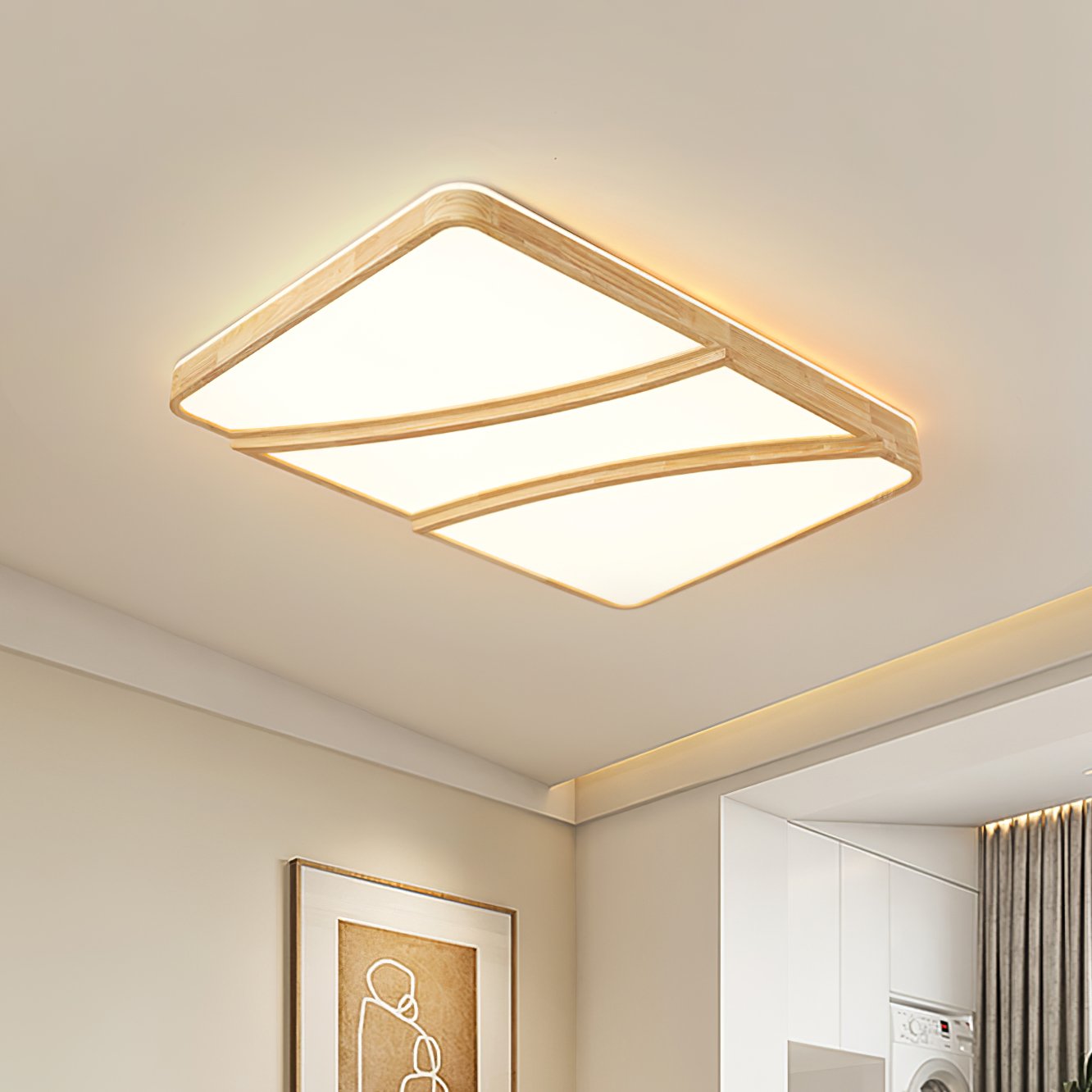 modern-rectangular-rubberwood-led-ceiling-light-fixture-for-large-spaces