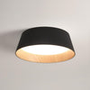 Modern Ribbed LED Flush Mount Ceiling Light with Real Wood Interior Finish