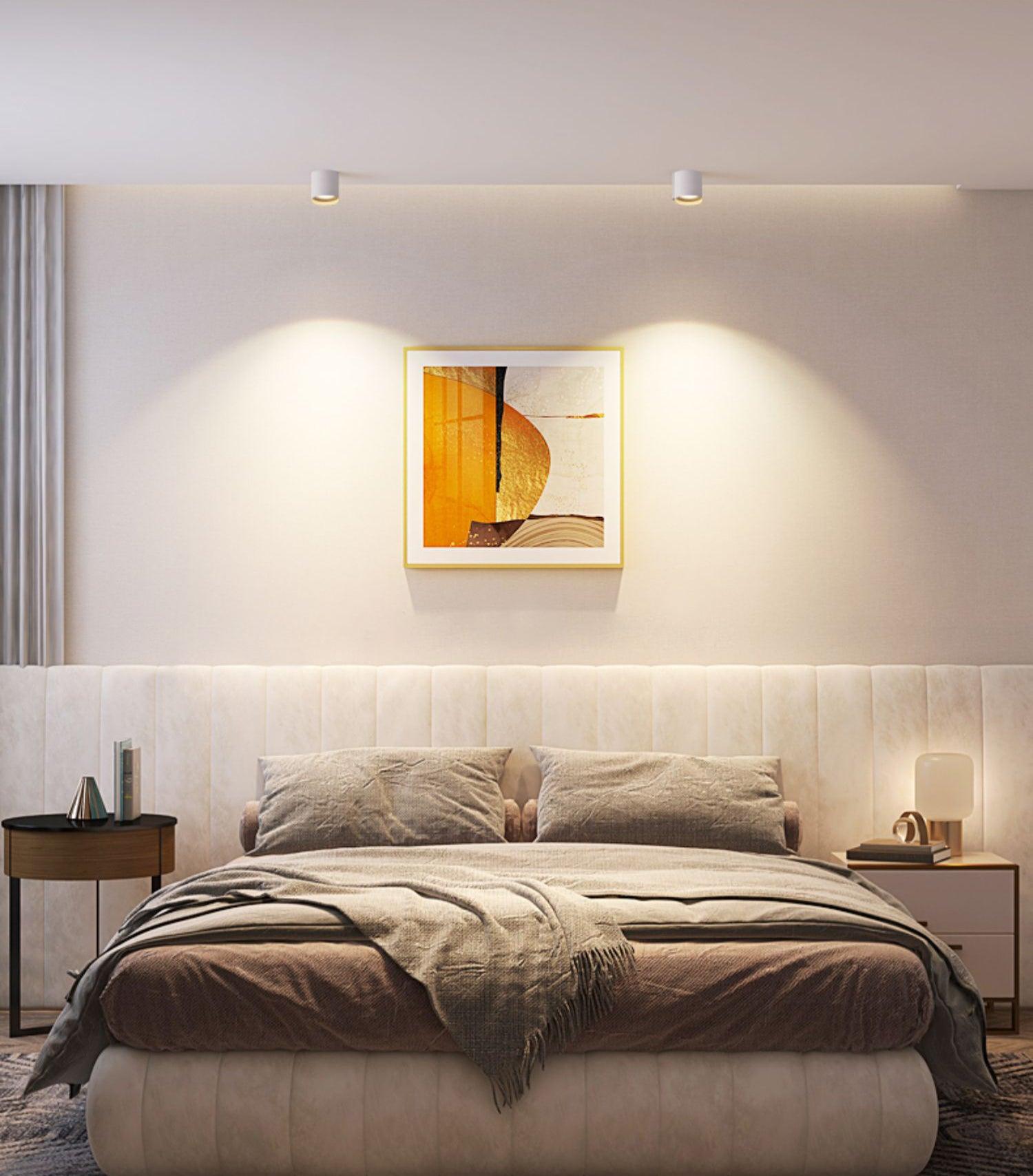Minimalist Surface Mounted LED Ceiling Light with Aluminum Body and Ridged Accent