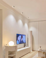Minimalist Surface Mounted LED Ceiling Light with Aluminum Body and Ridged Accent