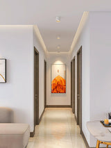 Minimalist Surface Mounted LED Ceiling Light with Aluminum Body and Ridged Accent