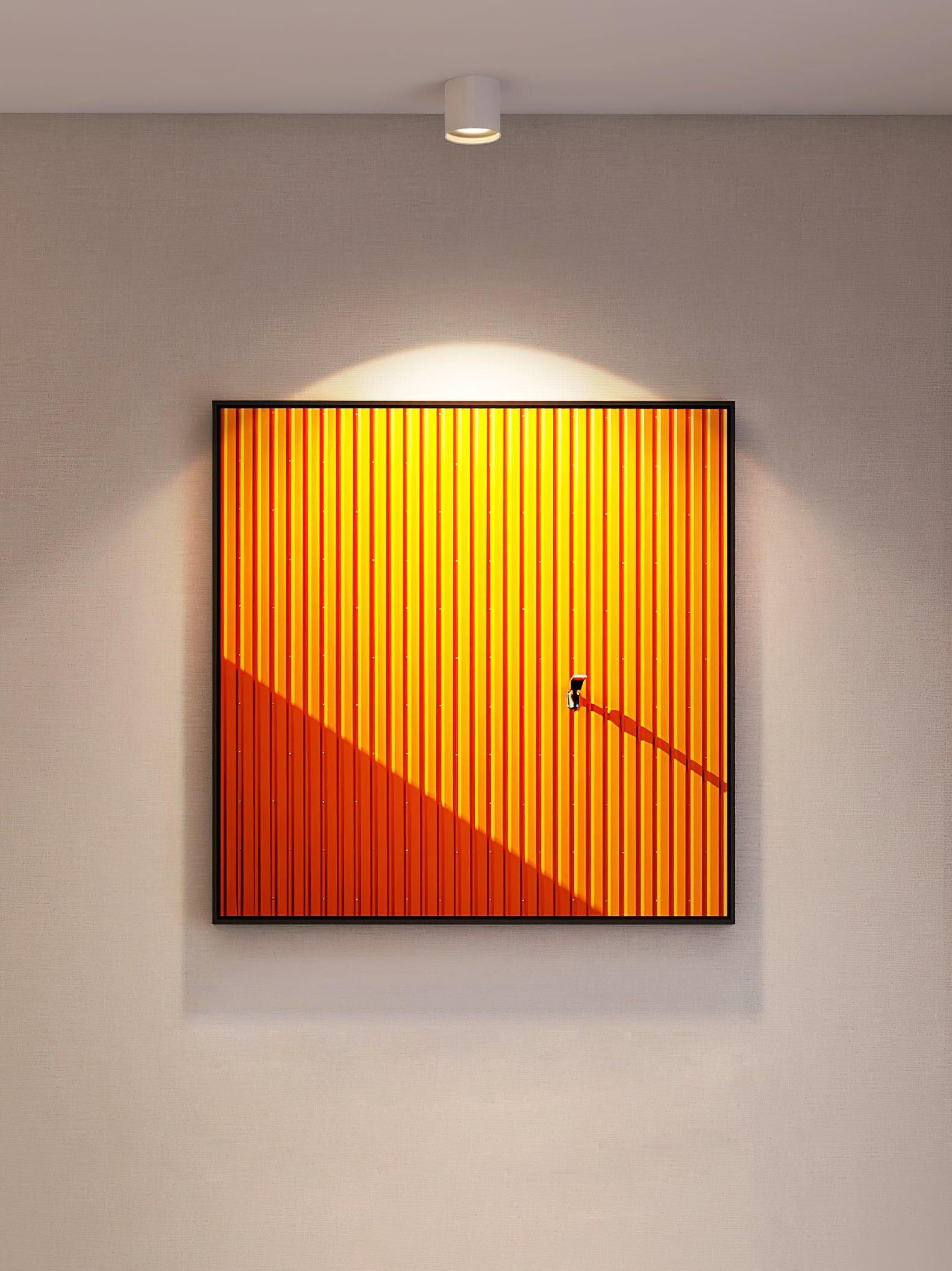 Minimalist Surface Mounted LED Ceiling Light with Aluminum Body and Ridged Accent
