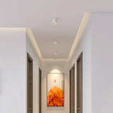 Minimalist Surface Mounted LED Ceiling Light with Aluminum Body and Ridged Accent
