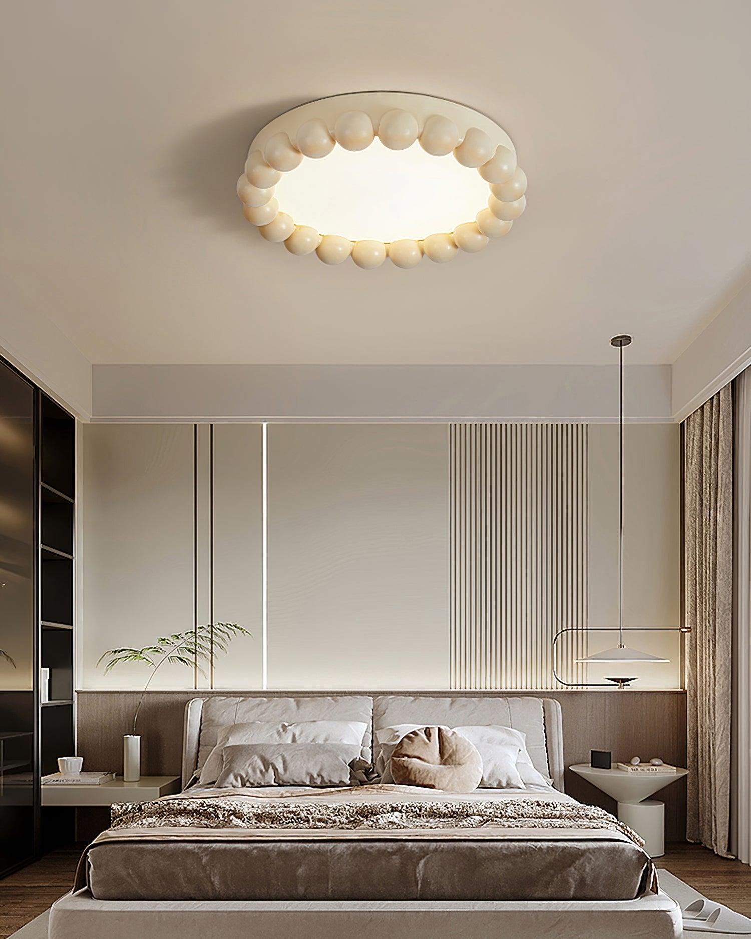 Molina Modern Resin Integrated LED Flush Mount Ceiling Light for Bedroom and Living Room