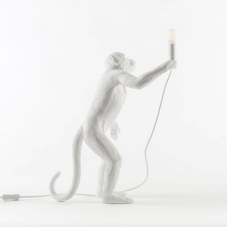 Sitting Monkey Resin Table Lamp Whimsical Animal Sculpture Desk Light for Living Room