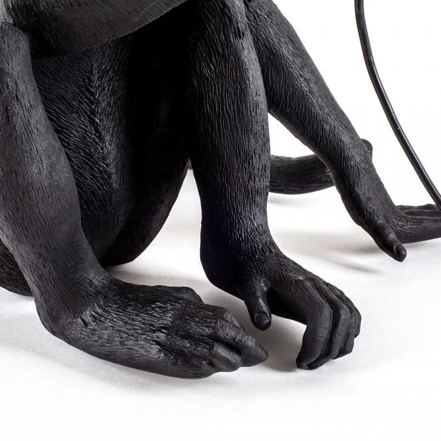 Sitting Monkey Resin Table Lamp Whimsical Animal Sculpture Desk Light for Living Room