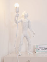 Sitting Monkey Resin Table Lamp Whimsical Animal Sculpture Desk Light for Living Room