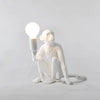 Sitting Monkey Resin Table Lamp Whimsical Animal Sculpture Desk Light for Living Room
