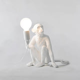 Sitting Monkey Resin Table Lamp Whimsical Animal Sculpture Desk Light for Living Room