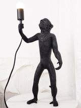 Sitting Monkey Resin Table Lamp Whimsical Animal Sculpture Desk Light for Living Room