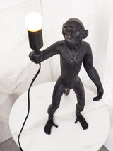 Sitting Monkey Resin Table Lamp Whimsical Animal Sculpture Desk Light for Living Room