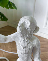Sitting Monkey Resin Table Lamp Whimsical Animal Sculpture Desk Light for Living Room