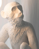 Sitting Monkey Resin Table Lamp Whimsical Animal Sculpture Desk Light for Living Room
