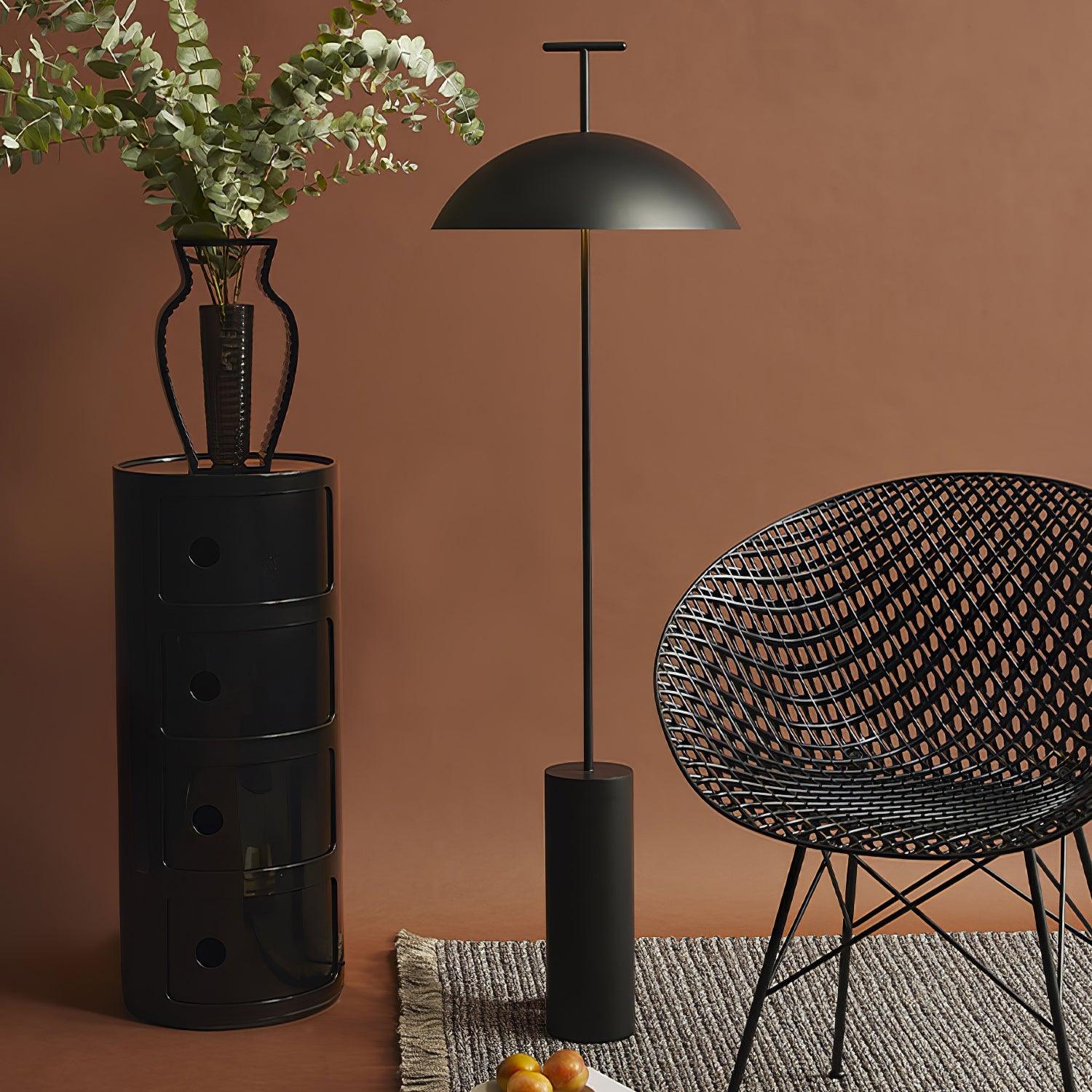 Monolith Dome Floor Lamp Minimalist Metal Standing Light for Living Room and Office