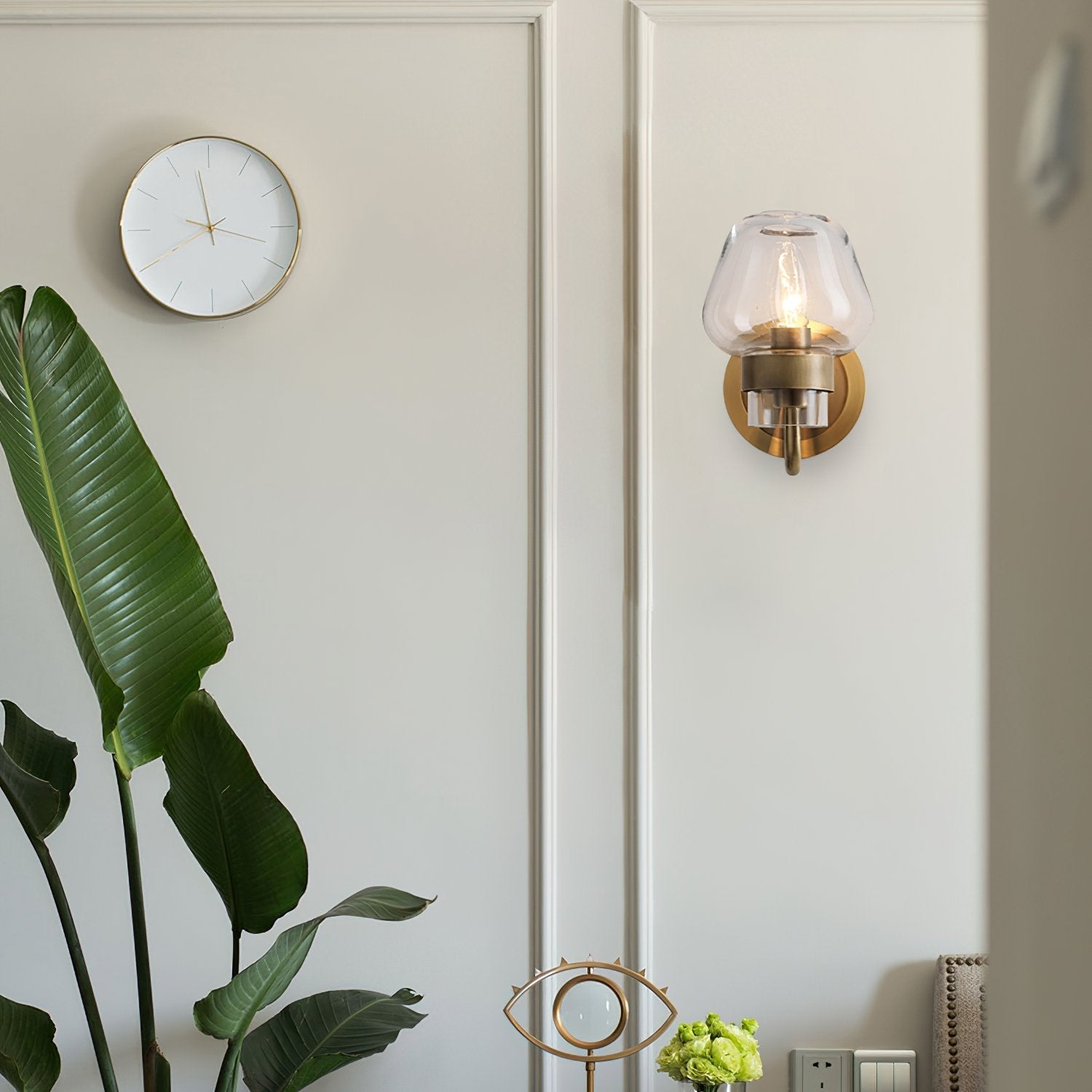 modern-handcrafted-solid-brass-wall-sconce-with-clear-glass-shade-and-integrated-led