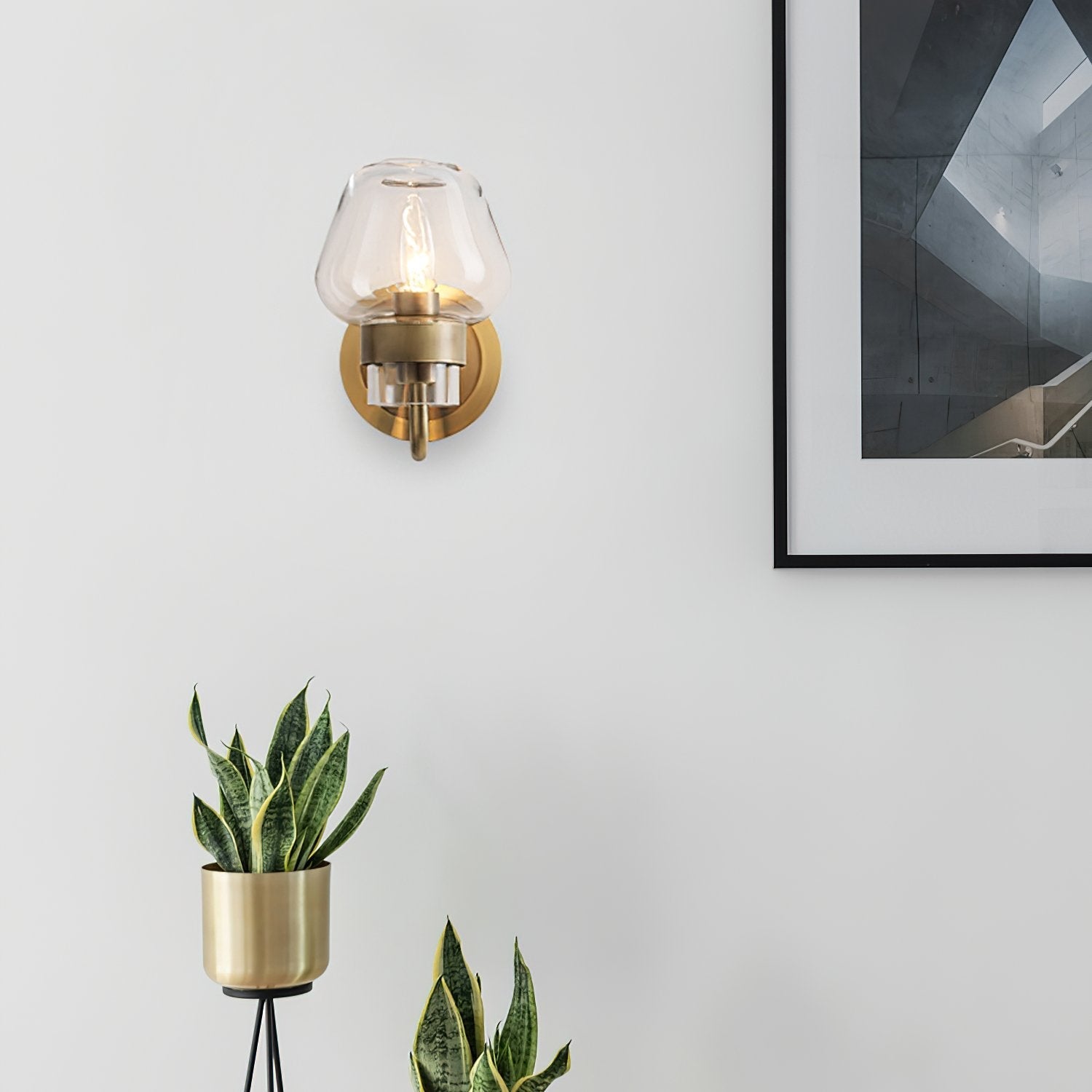 modern-handcrafted-solid-brass-wall-sconce-with-clear-glass-shade-and-integrated-led