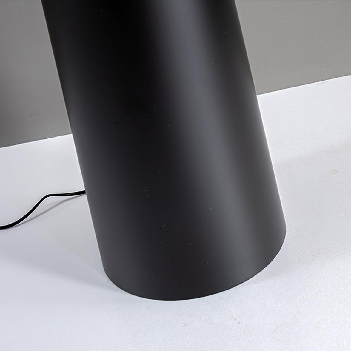 Modern Montenegro Black Iron Standing Floor Lamp with White Fabric Shade
