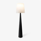 Modern Montenegro Black Iron Standing Floor Lamp with White Fabric Shade