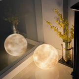 Modern Moon Sphere LED Table Lamp with Realistic Lunar Texture Surface