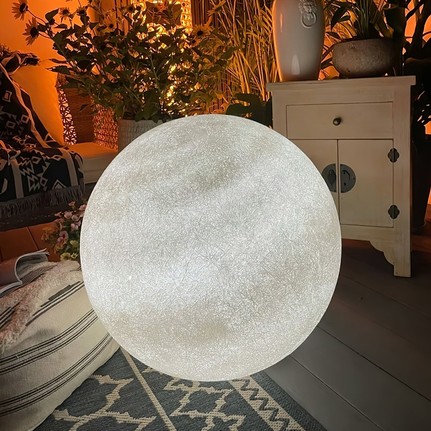 Modern Moon Sphere LED Table Lamp with Realistic Lunar Texture Surface