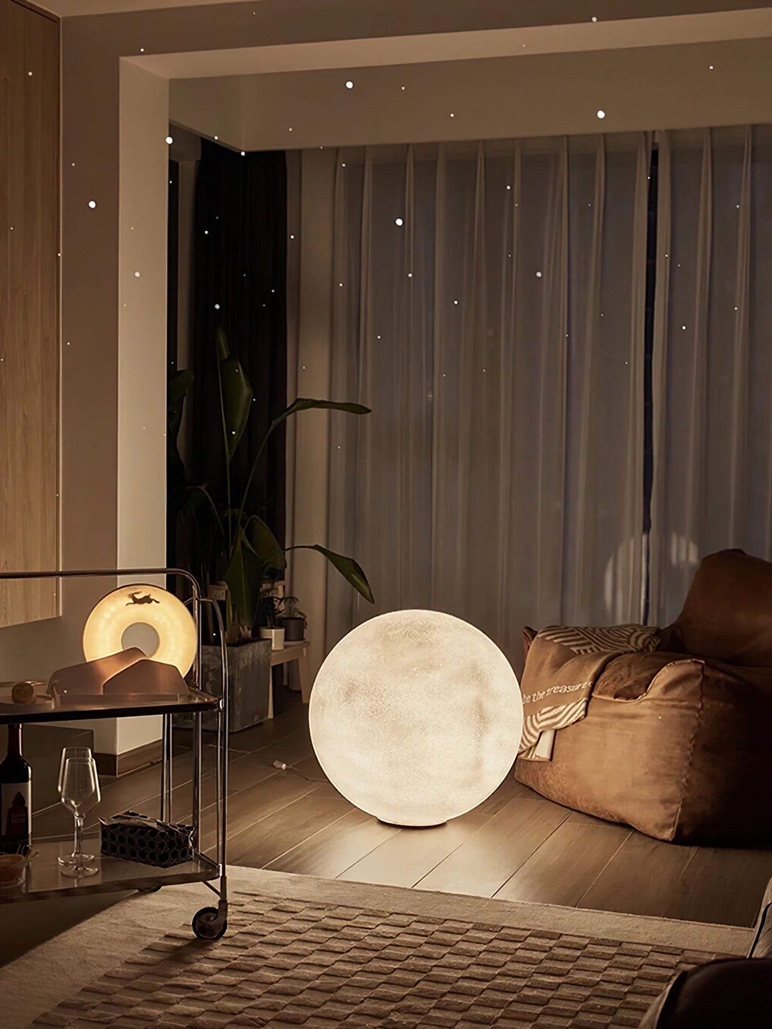 Modern Moon Sphere LED Table Lamp with Realistic Lunar Texture Surface