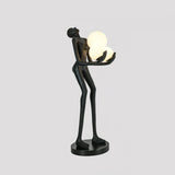 Moonlit Guardian Artistic Sculptural Standing Floor Lamp with Glowing Glass Orbs