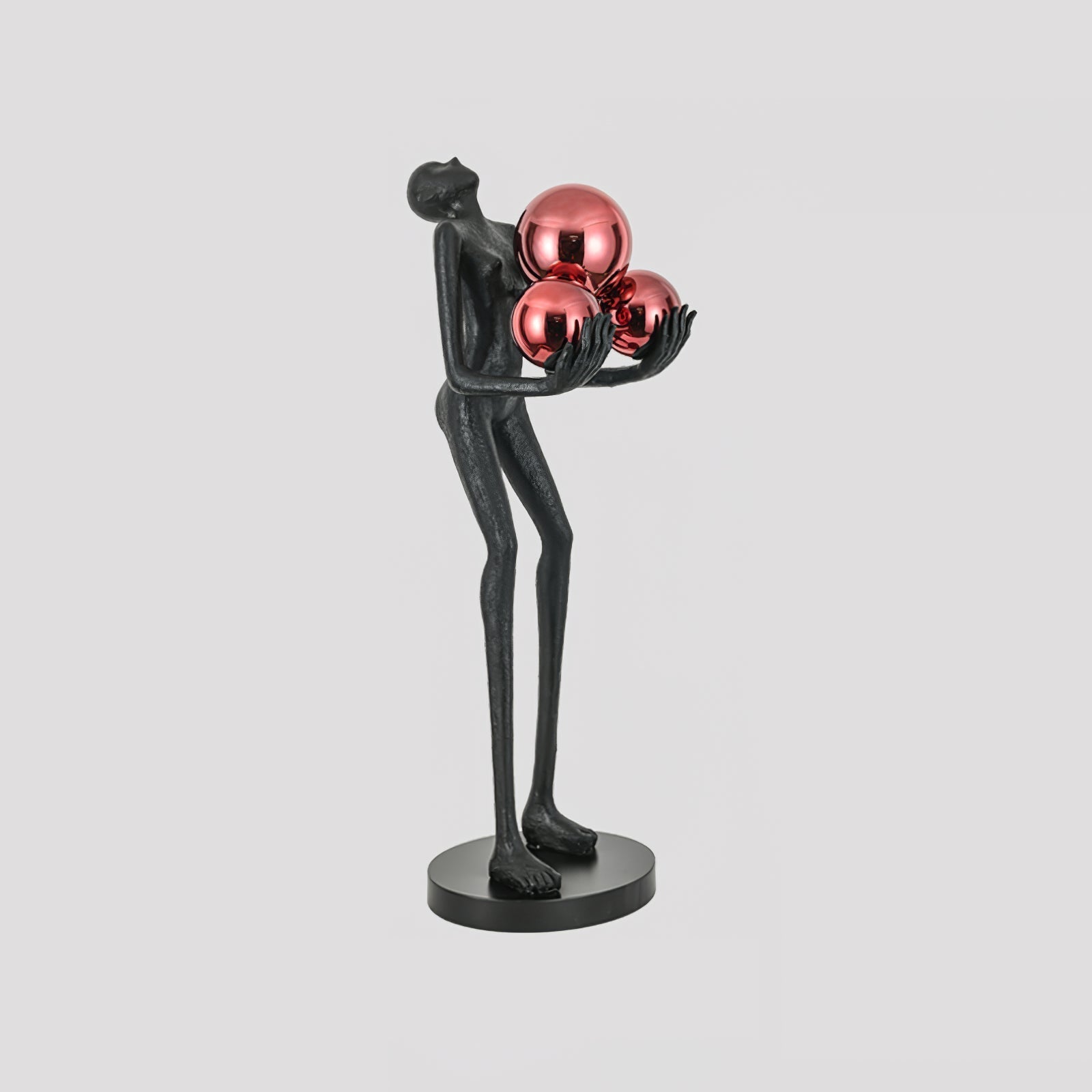 Moonlit Guardian Artistic Sculptural Standing Floor Lamp with Glowing Glass Orbs