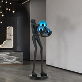 Moonlit Guardian Artistic Sculptural Standing Floor Lamp with Glowing Glass Orbs