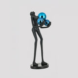 Moonlit Guardian Artistic Sculptural Standing Floor Lamp with Glowing Glass Orbs