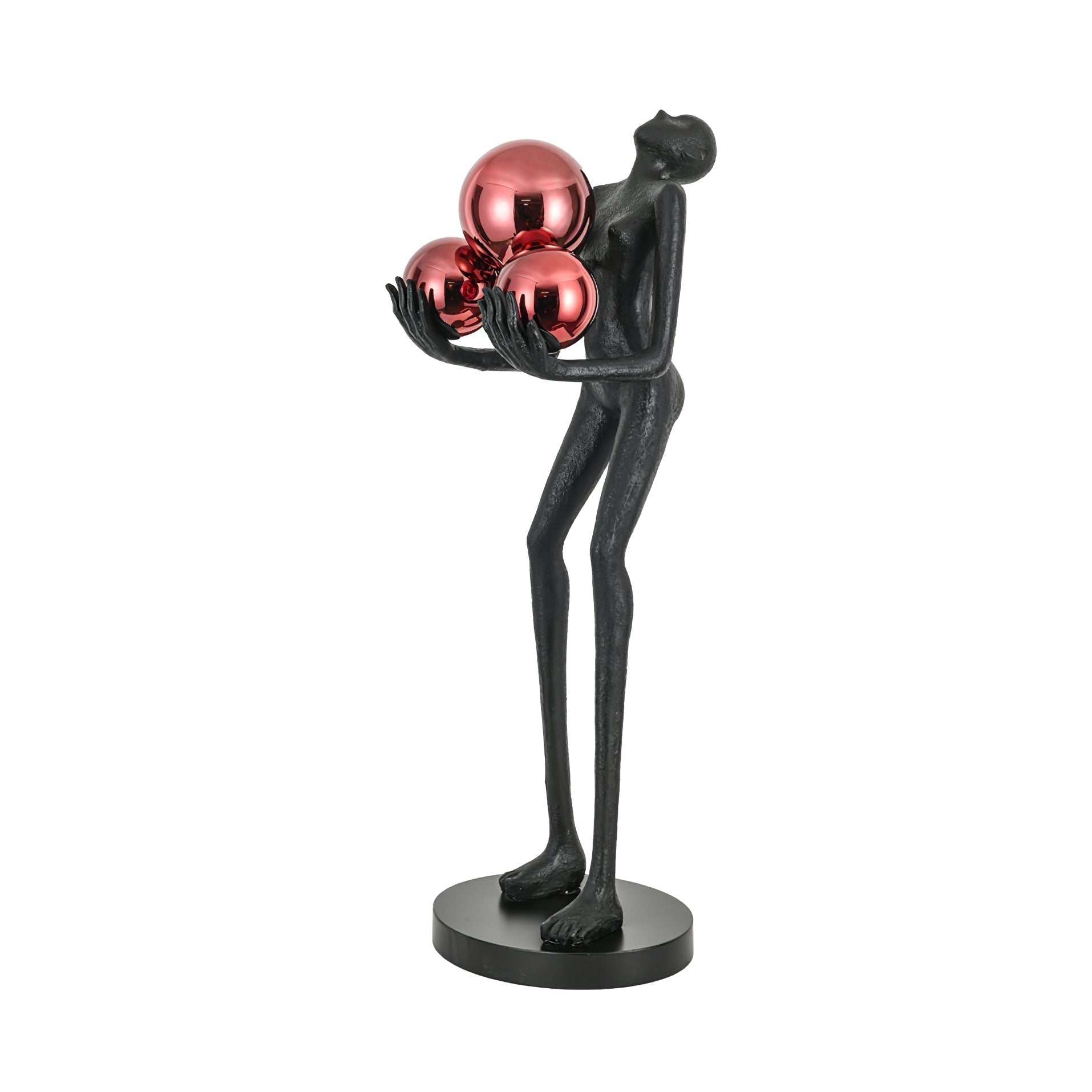 Moonlit Guardian Artistic Sculptural Standing Floor Lamp with Glowing Glass Orbs
