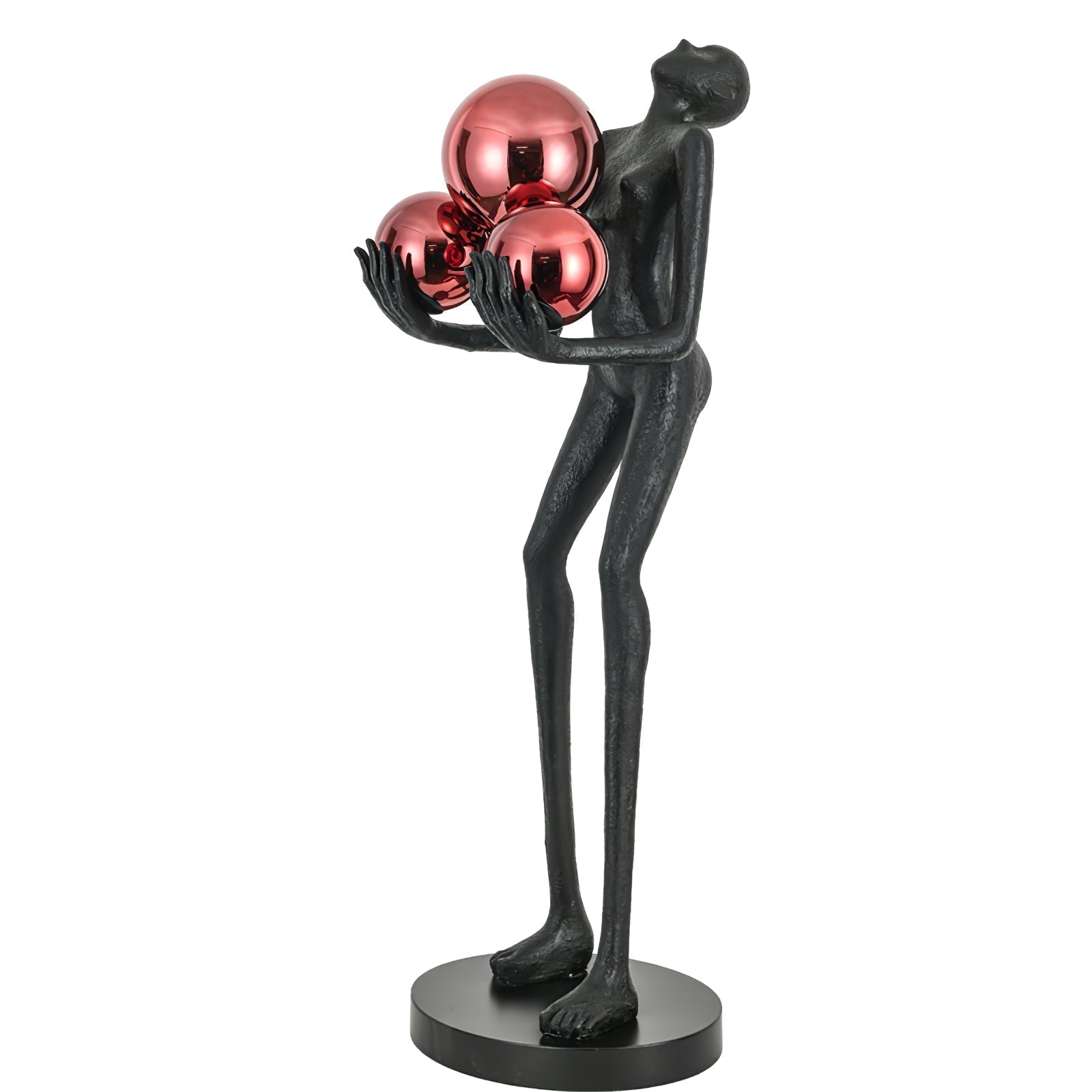 Moonlit Guardian Artistic Sculptural Standing Floor Lamp with Glowing Glass Orbs